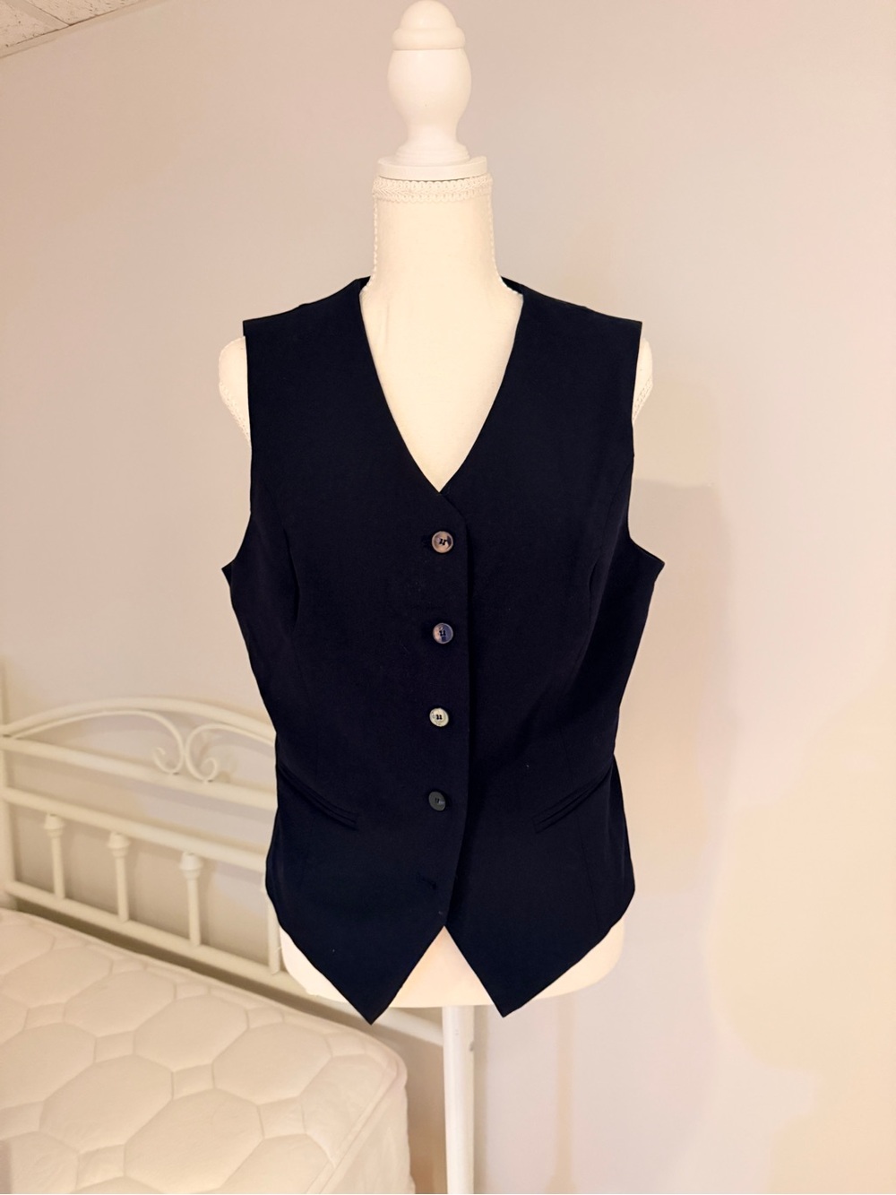 Rachel Zoe Black Tailored V-Neck Vest